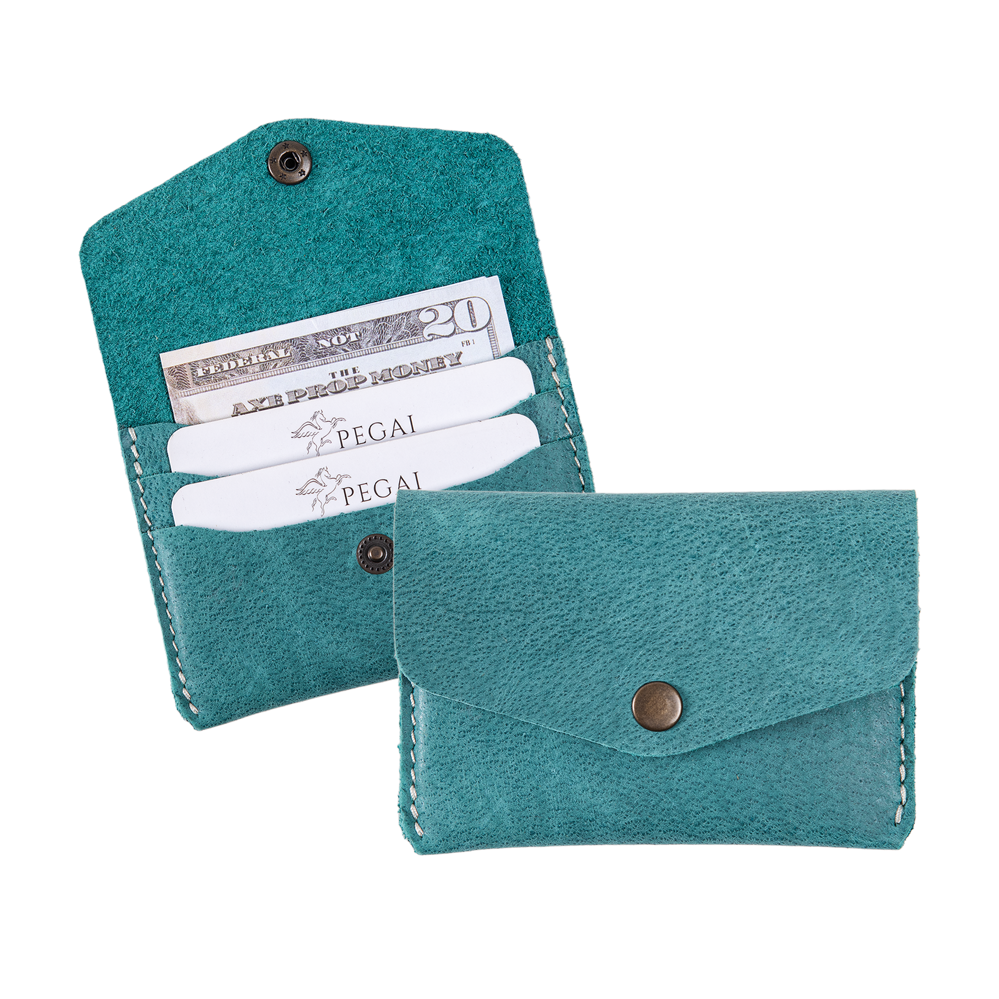 Leather Card Holder | Turquoise | Seline