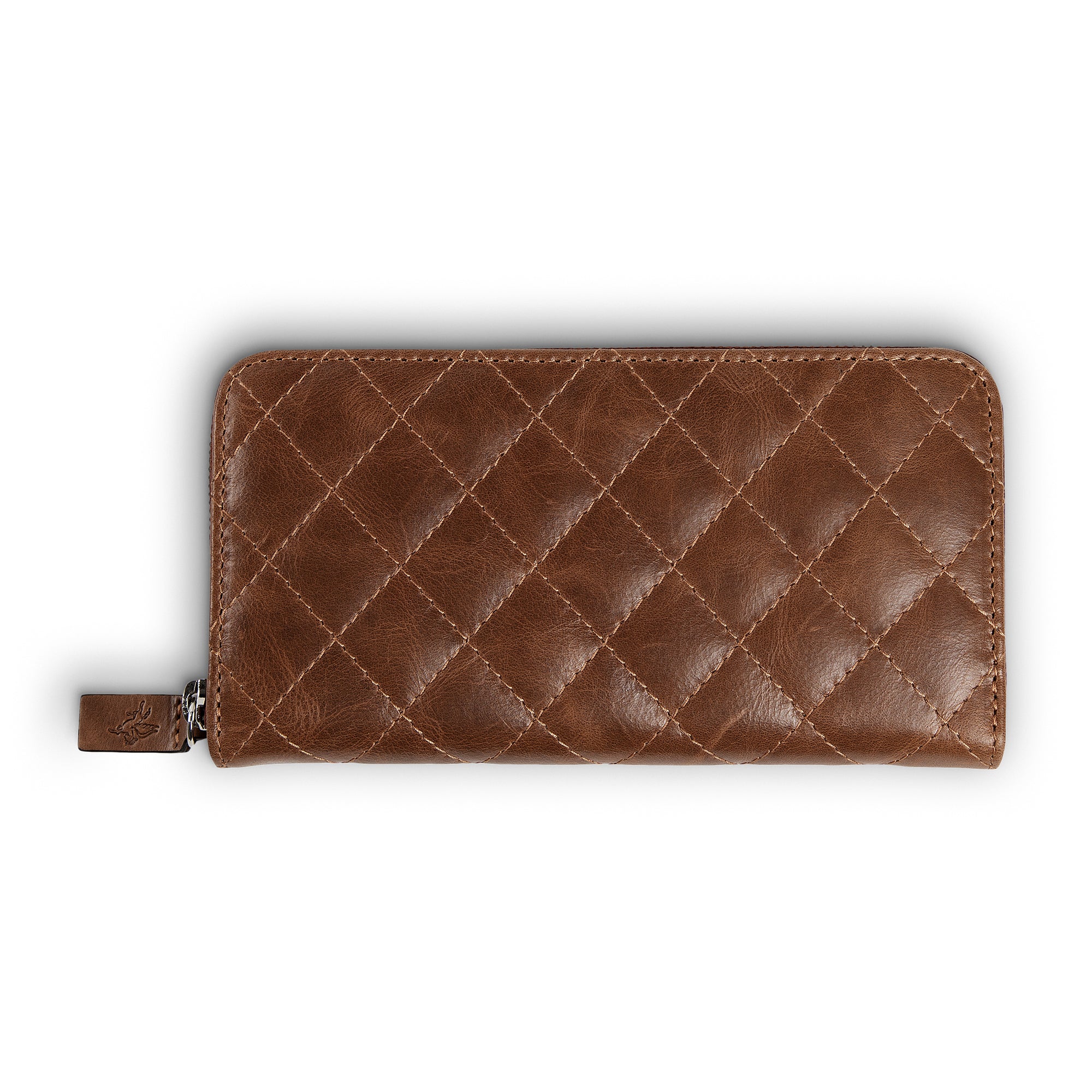 Leather Quilted Women's Wallet | Tobacco Brown | Sherry
